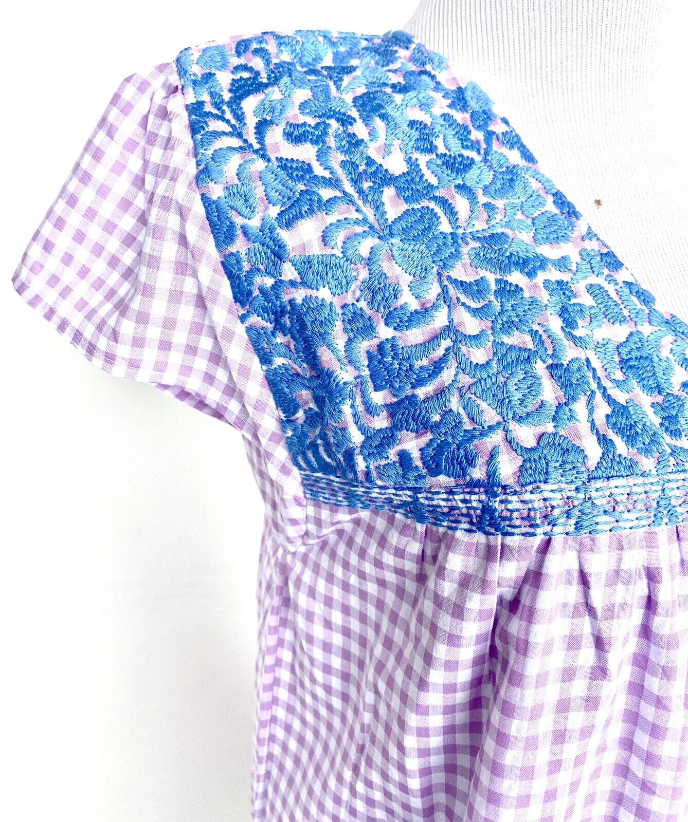 NWT J Marie embroidered Gingham Josie Dress size XSmall Retail $114 Price $65