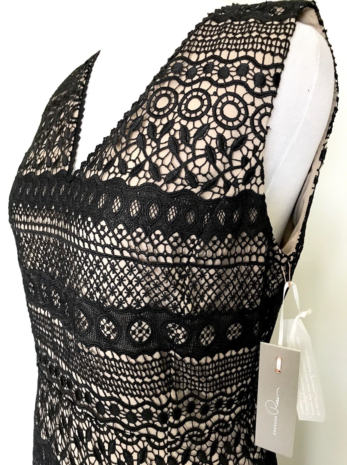 Emerson Rose Black Lace & Nude Dress. NWT Retails $149 Price $45 Size 6