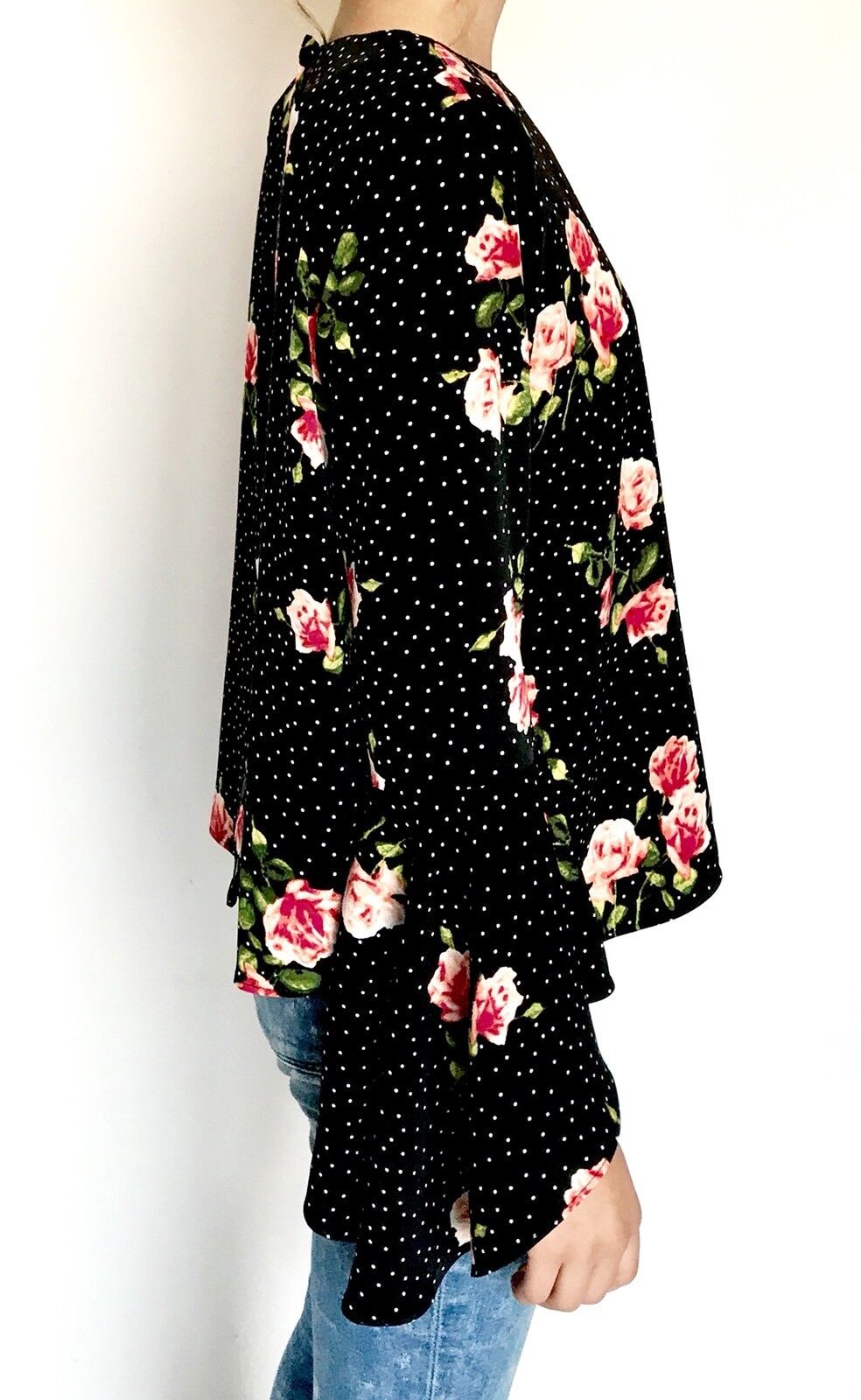 Catherine Malandrino Mini Dot Roses Top . NWT Size S Retail $68 Price $34