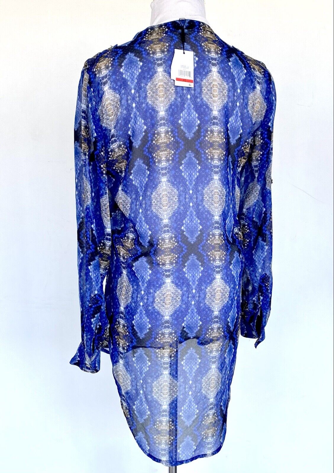 Calvin Klein Blue Hi-low Tunic Blouse NWT Retails $79.50 Price $40 Size XS