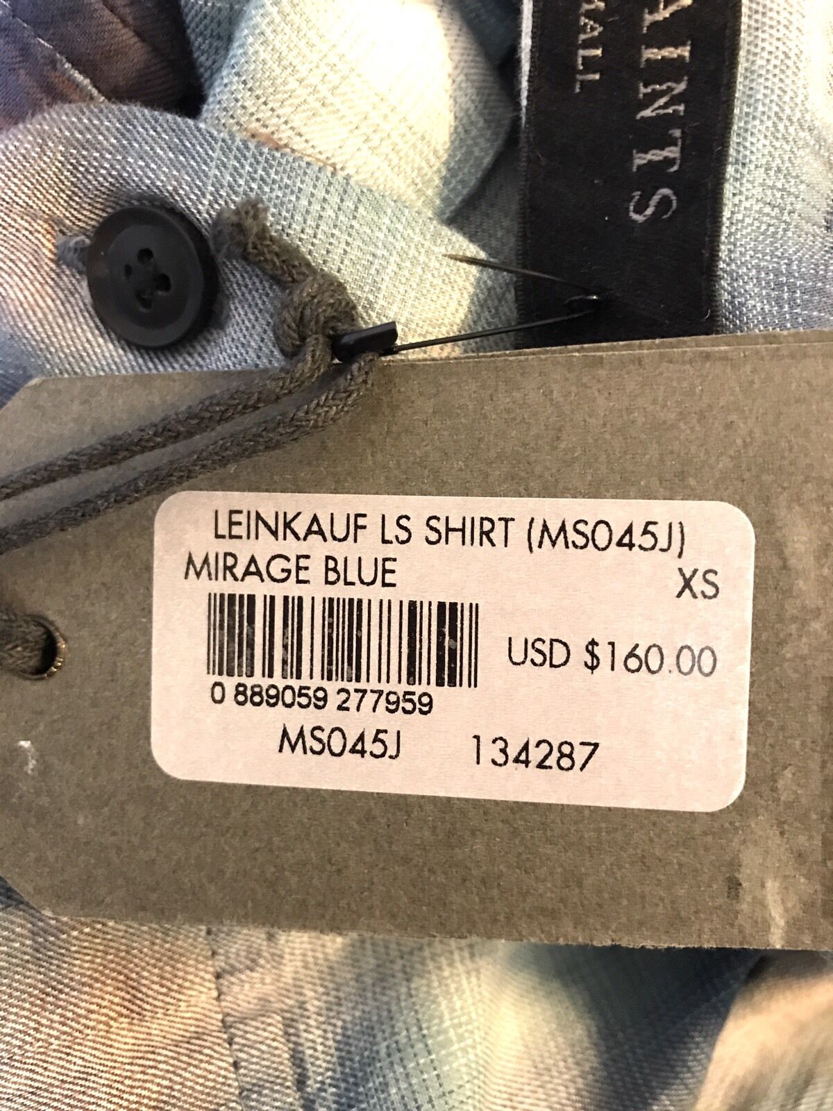 AllSaints Leinkauf Blue LS Shirt  Retail $160 NWT Price $68 All Saints XS