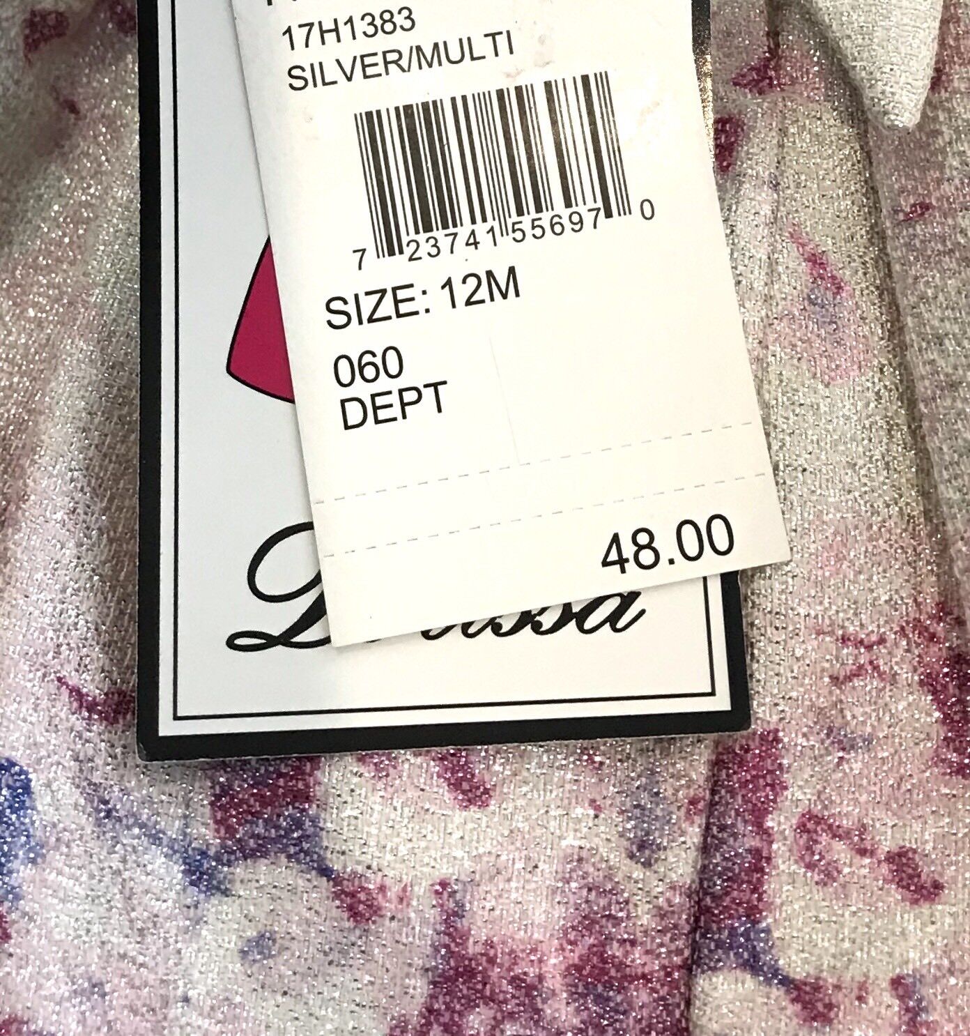 Dorissa Silver Thread Sparkle Dress Age 12 Months NWT Retails $48 Price $29