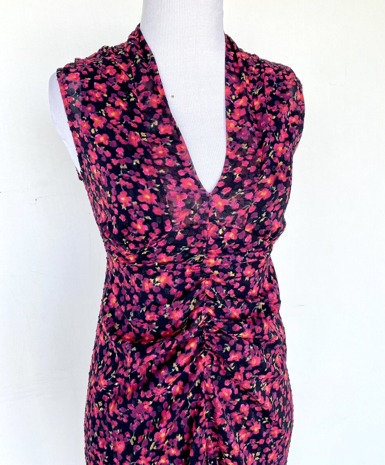 Allsaints Aldine Cheri Blossom Chiffon Dress NWT Size 6 Retail $260 Price $130