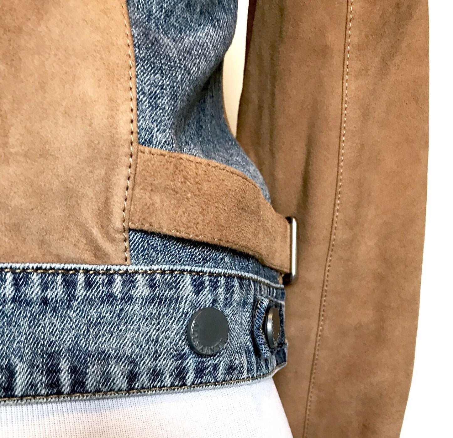 AllSaints Curtis Denim & Suede Leather Jacket NWT Retail $725 Price $335 Size 0