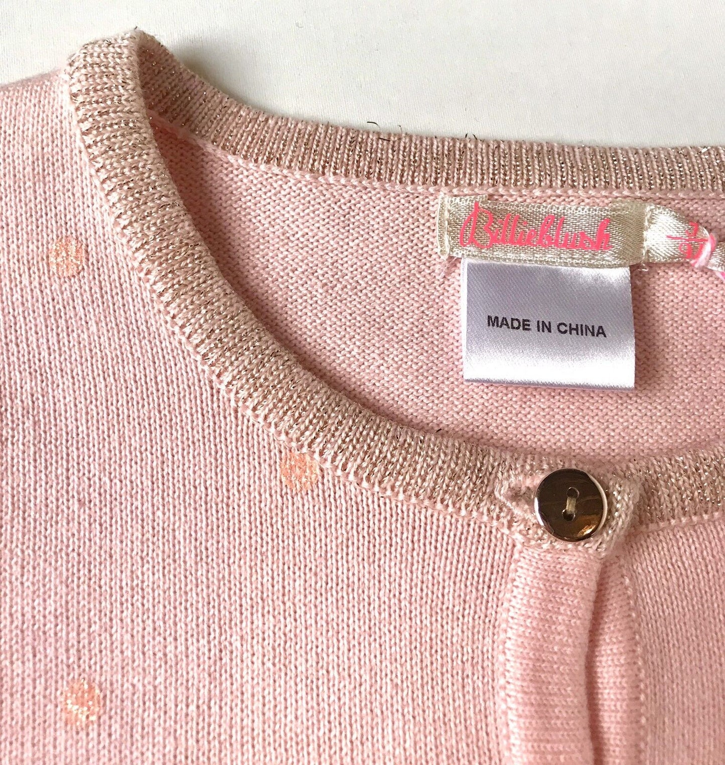Billieblush Pink Glitter Spot Cardigan Retails $57 Price $39 Age 3 NWT