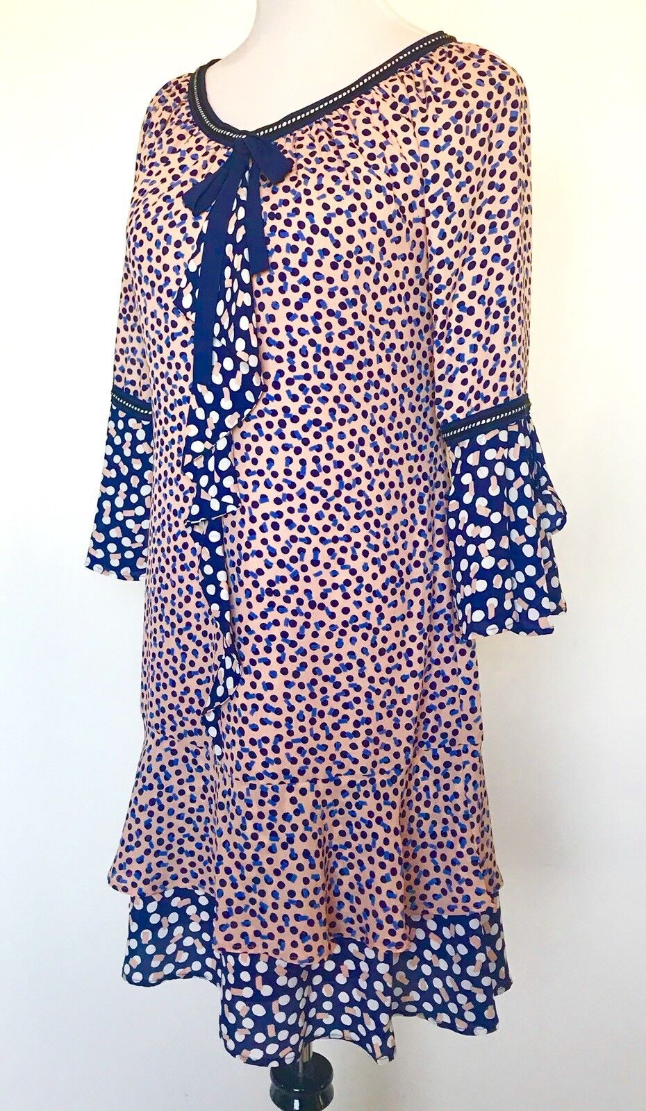 Nanette Lepore Spot Bell Sleeve Dress NWT Size 6 Price $72