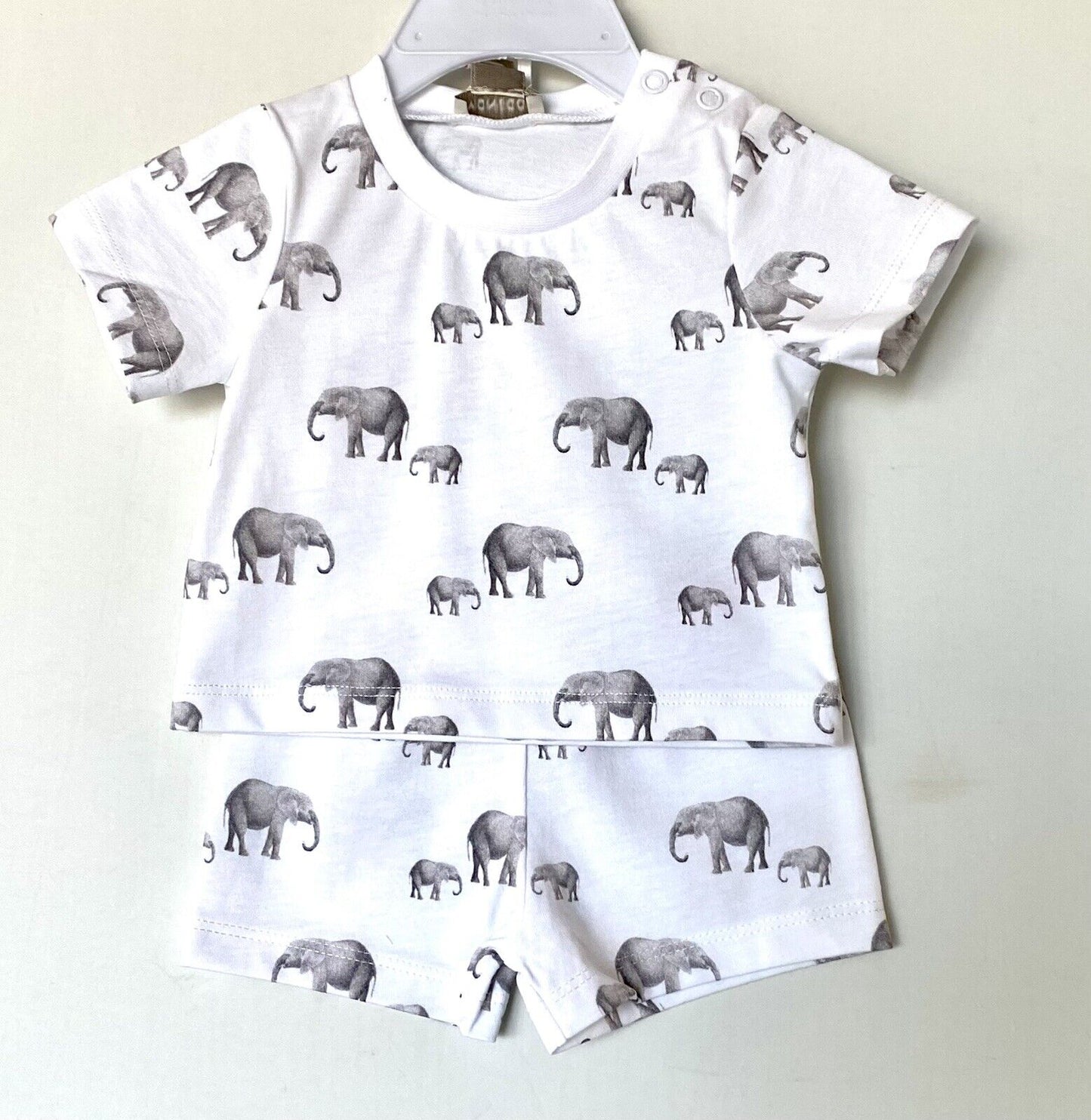 Monsoon London Elephant Tee & Shorts Set 0-3 M Price $32 100% Soft Cotton NWT
