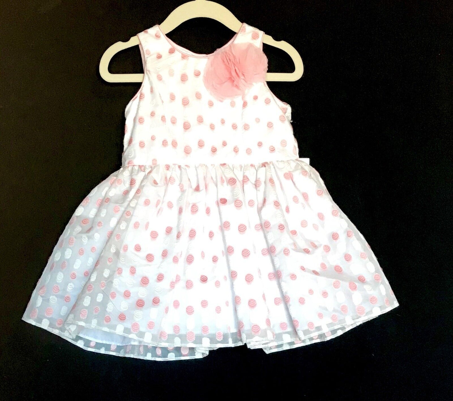 Pippa & Julie Pink & White Spot Stitch Dress. Retail $68 Price $29 2T NWT