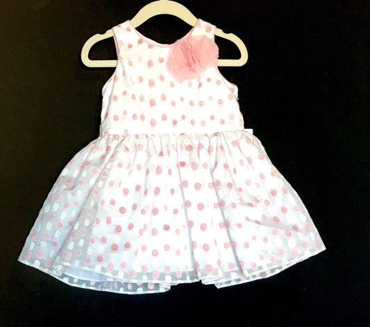 Pippa & Julie Pink & White Spot Stitch Dress. Retail $68 Price $29 2T NWT