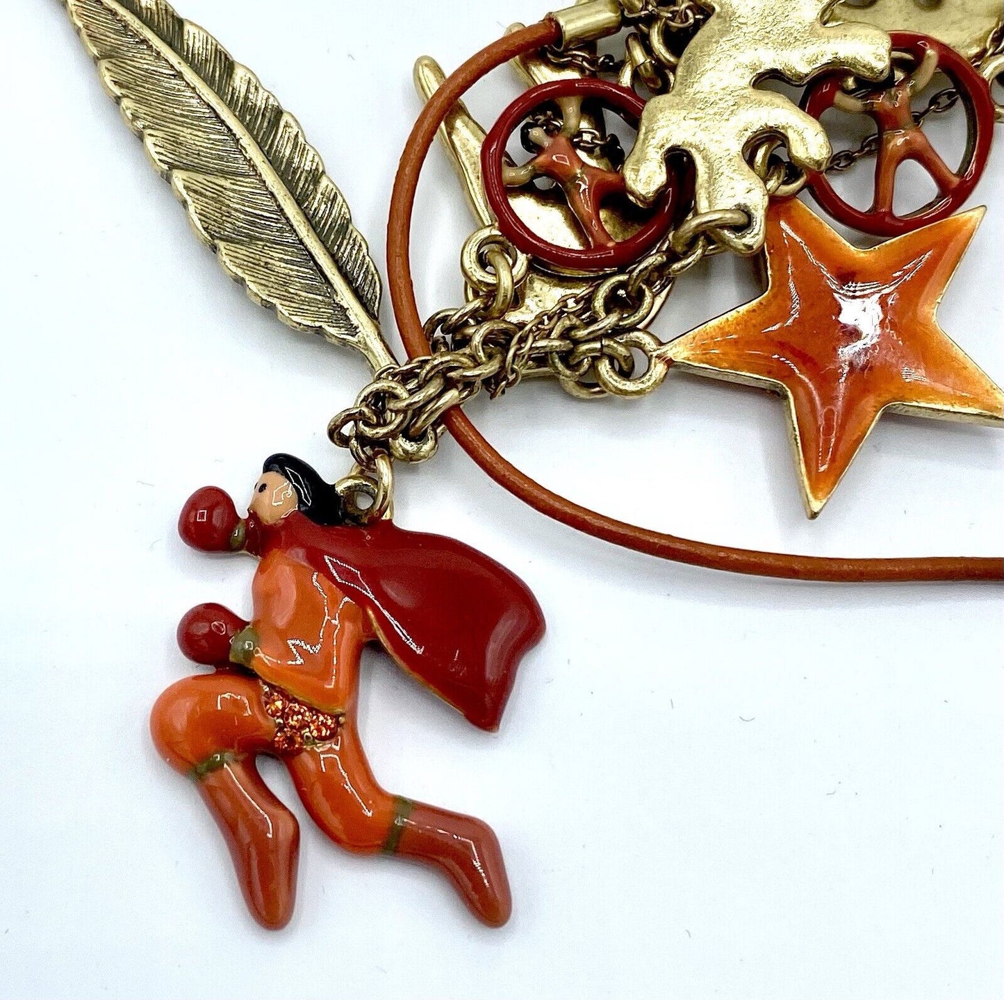 Pilgrim Swarovski Crystal & Enamel Charm Bracelet. Gold Plated. Price $16