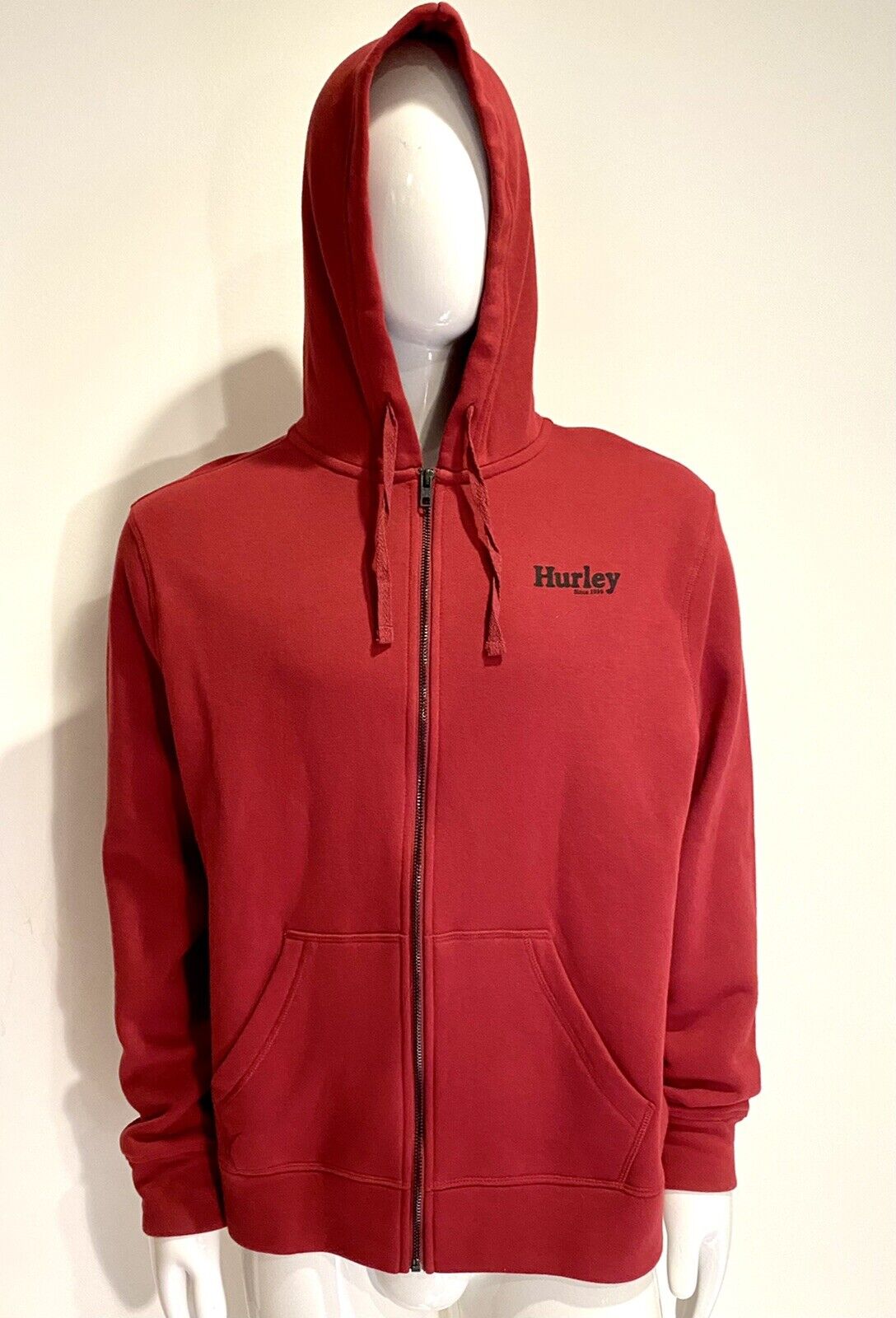 Hurley mens zip Up Rise And Jam Red Hoodie L Retail $58 Price $42 NWT