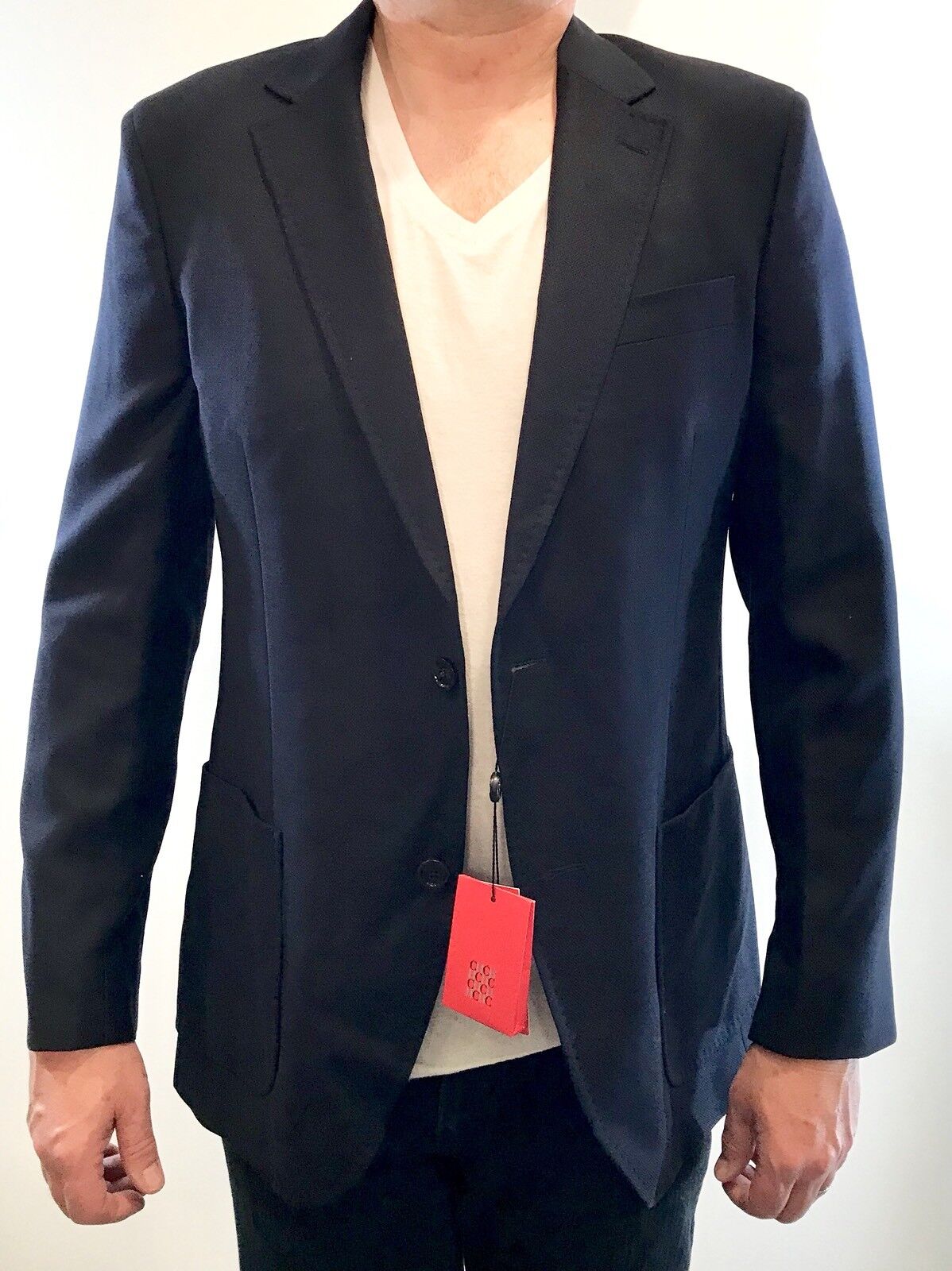 Carolina Herrera Navy Blue Cashmere Mix Jacket Retail $915 Price $369 NWT 42