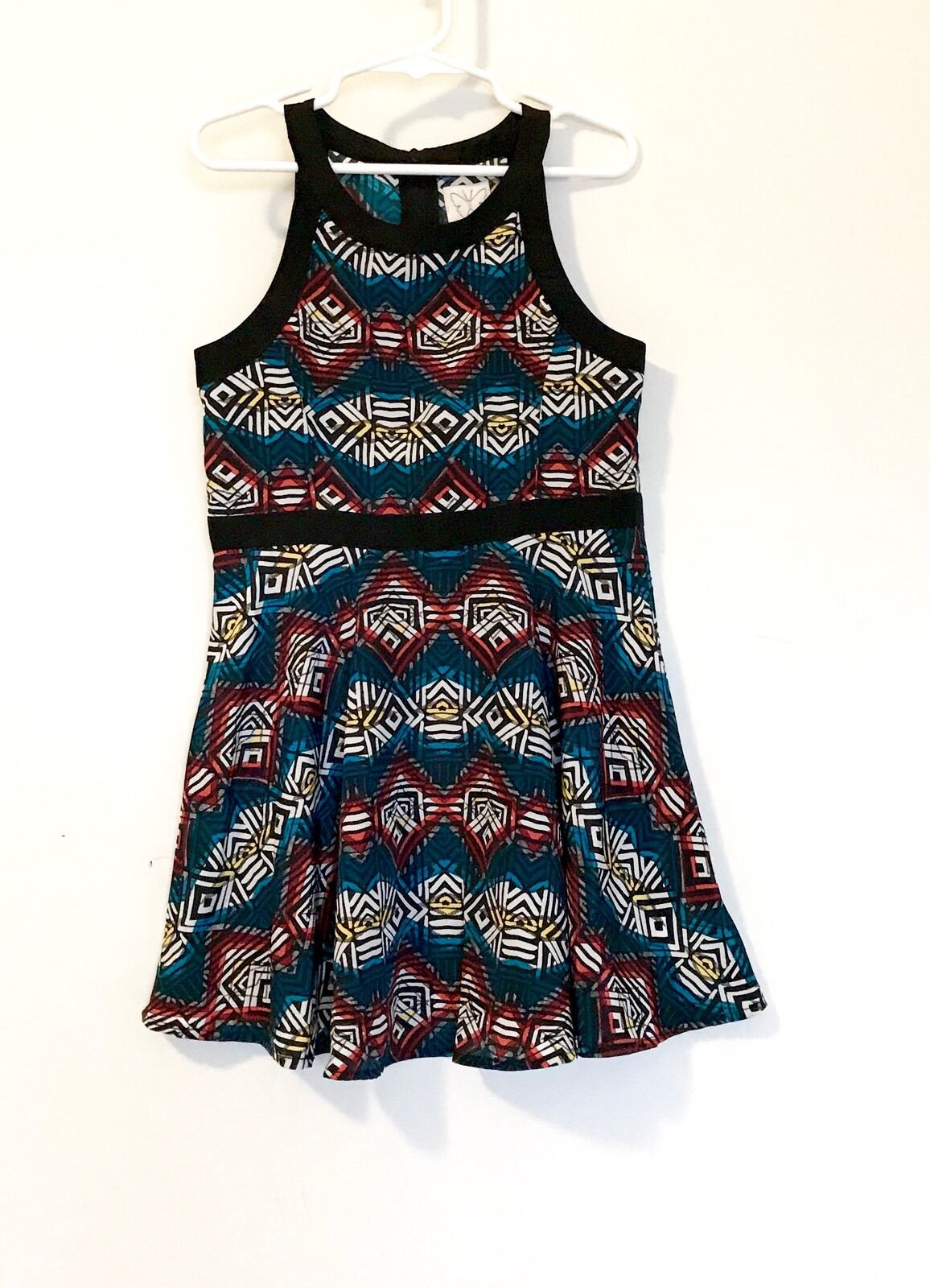Ella Moss Black Band Diamond Silky Dress. NWT Retail $64 Price $29 Age 6X