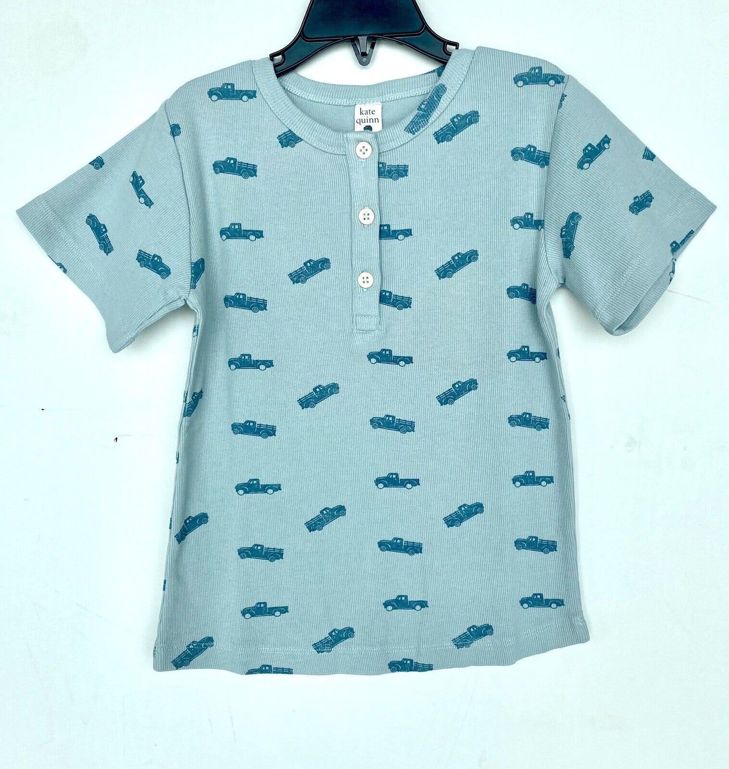 Kate Quinn Organic Cotton Henley Top Retail $32 Price $25 Age 6 Farm Truck