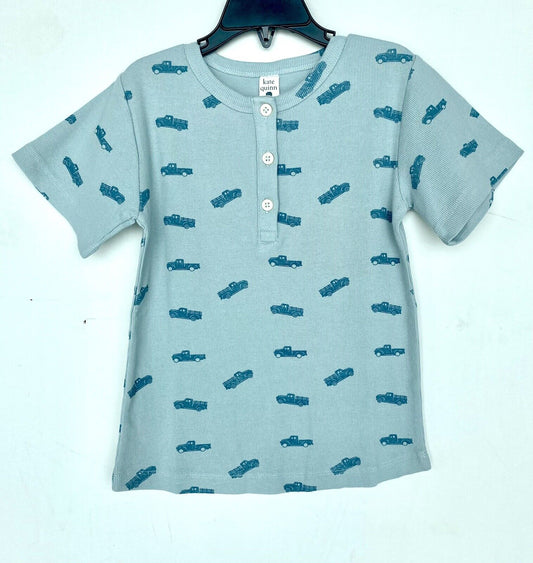 Kate Quinn Organic Cotton Henley Top Retail $32 Price $25 Age 6 Farm Truck