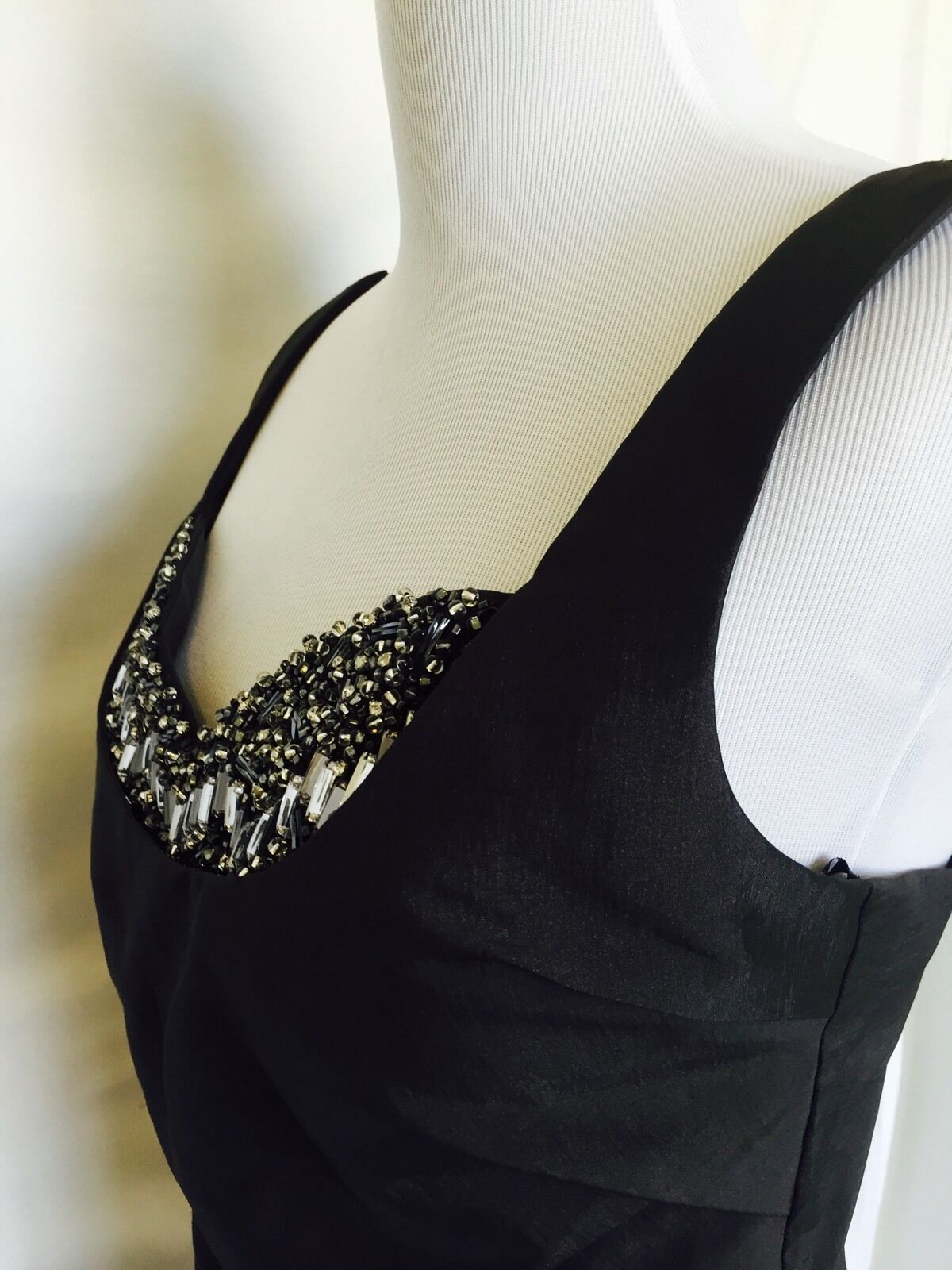 Dalia MacPhee Silver gray Formal Prom, Cocktail Dress Diamanté NWT Sz 4 $45