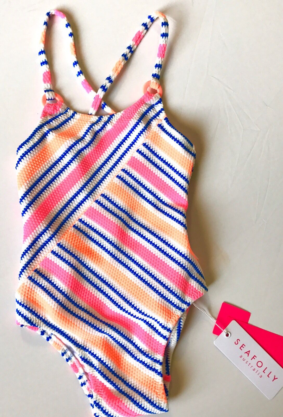 Seafolly Seaside Lane Weave Swimsuit 6-12 Months NWT Retails $56 Price $24