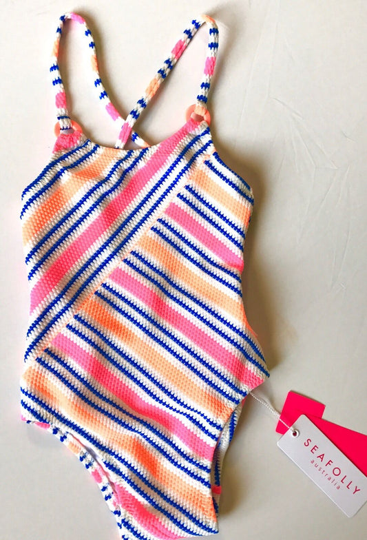 Seafolly Seaside Lane Weave Swimsuit 6-12 Months NWT Retails $56 Price $24