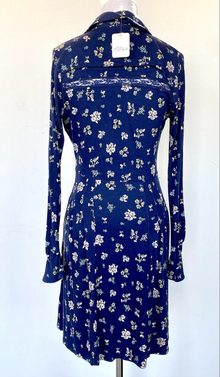 Free People Floral Collared Dress Sz XS Retail $128 Price $76.80 NWT Stretch