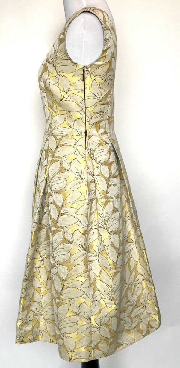 Carolina Herrera Gold Formal Floral Dress Retail $960 NWT Price $469 Size 2