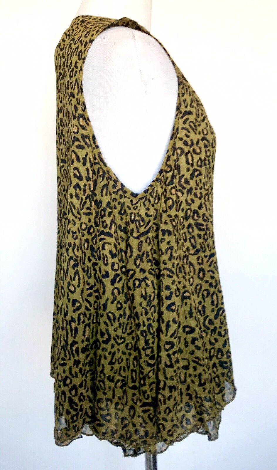 Scotch & Soda Green Animal Print Embroidered Top Blouse XS Retail $125 Price $56