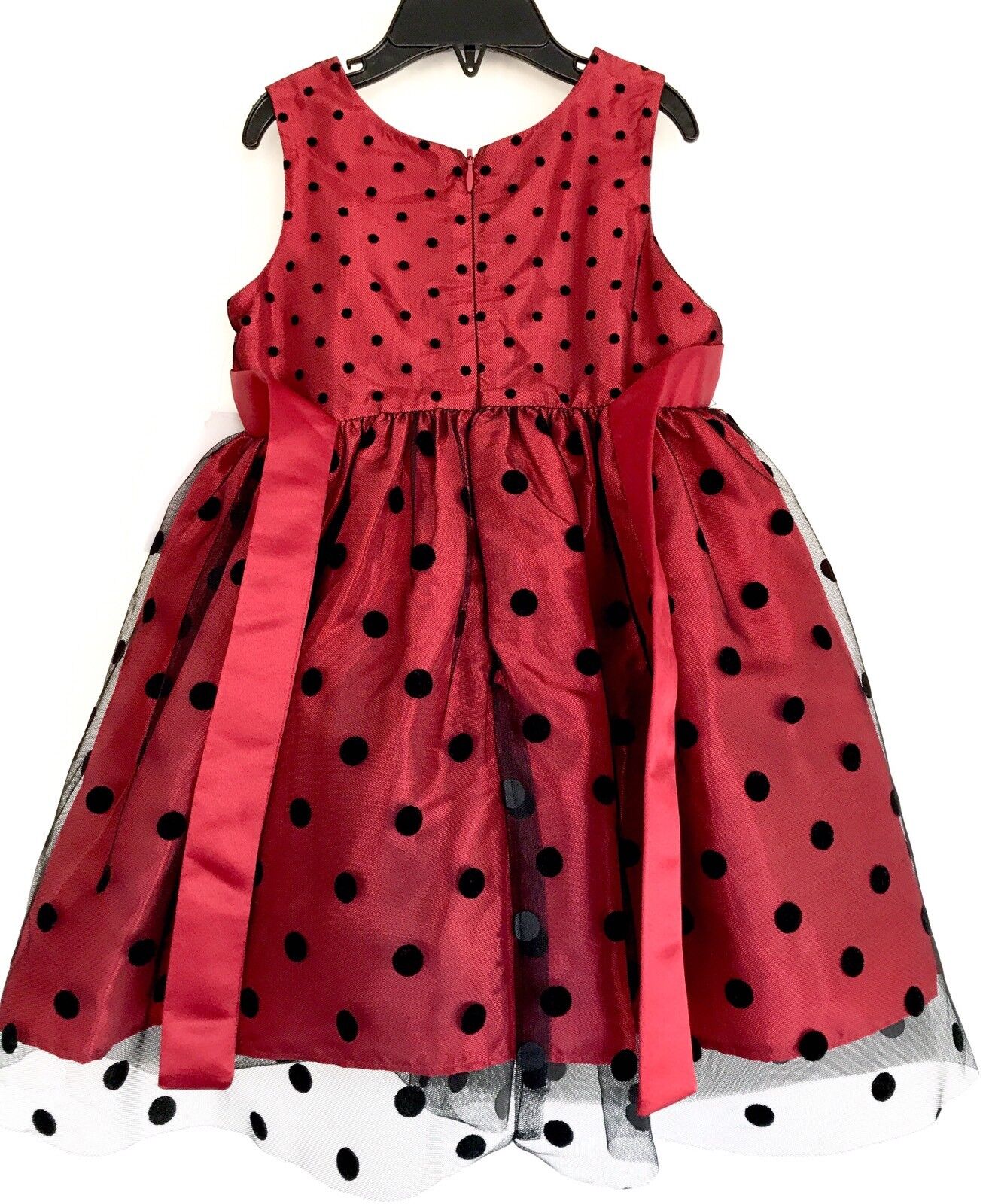 Sorbet Full Skirt Net Dress Red And Black Spot. NWT Age 2 Retails $62 Price $36